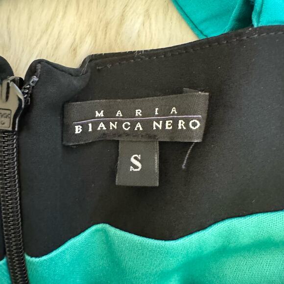 Marian Bianca Nero Silk Colorblock Bodycon Mini Dress Small NWOT - Picture 3 of 9
